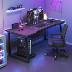 가구느낌 랜드 게이밍 컴퓨터 책상, 블랙블랙