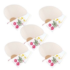 누름꽃 조가비 부채 만들기 패키지 수선화 대, 핑크, 5세트