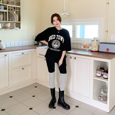Linda Shop 女士 Moonbelin 綁帶雙色調拉絨打底褲 cplg305k2c