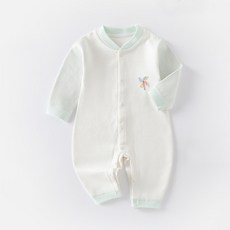 베베니즈 유아용 바람개비 배색 소매 긴팔 우주복