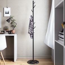 LINSY HOME 森林大理石底座鋼架衣架, 黑色