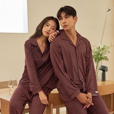 도씨 커플용 소프킨 싱글라인 잠옷 2세트