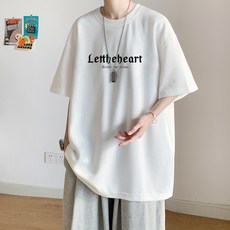 남성용 MARKET A 오버핏 레터 티셔츠