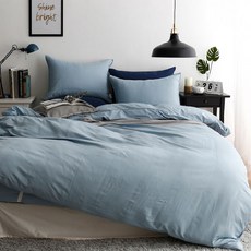 amante 素色清爽舒適衍縫被套, CASHMERE BLUE
