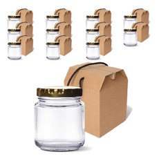 mir 金蓋玻璃收納罐 150ml+包裝禮物盒 S號, 12組
