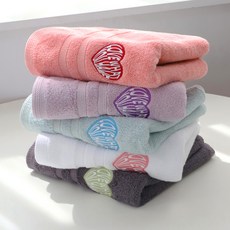SOFT TOUCH 愛心刺繡Kitsch風毛巾 160g 棉紗, 5個, 混合顏色