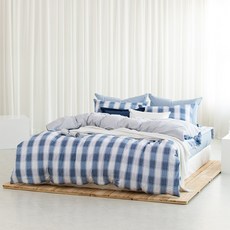 HomeByTempur 토르 棉質莫代爾鋪棉被套, 藍色