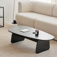 메종드꼼마 무아레 거실 테이블 2인용 800mm, 블랙