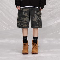 세인트페인 남녀공용 카모 카고 버뮤다 팬츠