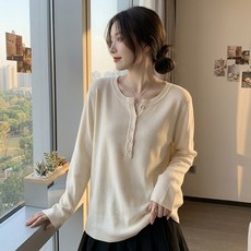 INFIOUS 女款鈕扣長袖T恤 I263-618