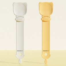 Ding Dong Pet 肉泥餵食器 白色+黃色 2件組, 白色 + 黃色, 1套