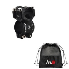 KOOF 自行車把立 25.4 x 35 毫米 + 獨家袋套組 CYYP-84-1PU, 黑色（莖）, 1套