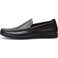 Vonin 男士天然牛皮海麥斯彈性輕量外底舒適樂福鞋 TS067BK