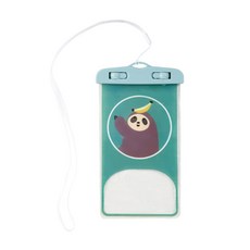 Makemine 可愛動物插圖掛繩式手機防水袋, 綠色, 1個