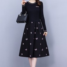 POPLAR NC looky上衣針織連身裙, 黑色