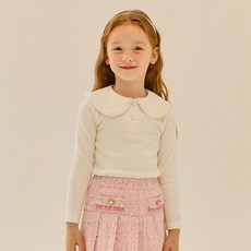 RieVelo 女童簡約羅紋翻領T恤