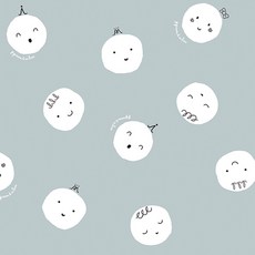 ggoom duboo 柔軟糰子印花20支棉布, 灰色的