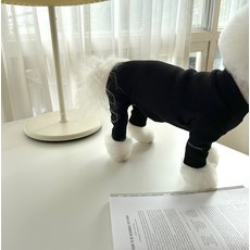 MAGDOG 狗狗史蒂夫羅紋連身衣, 黑色, 1個