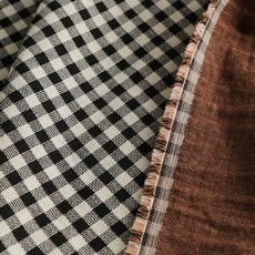 Cheon Farm大幅20支雙面雙重紗哈伯格紋布料, 棕色-1355
