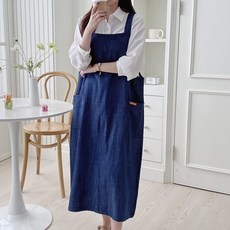 孕婦寬鬆吊帶牛仔裙