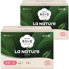 Goodfeel 好感覺 La Nature 超薄蝶翼衛生棉 中量型, M(24cm), 24片, 2盒