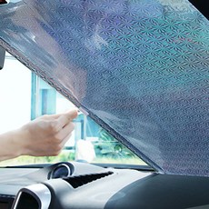 지앤와이 자동차 앞유리 흡착 햇빛가리개, 실버, 1개