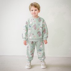 mollimelli 兒童款迪士尼101忠狗與史坎普刷毛上下衣套裝