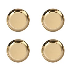 DAEHAN 迷你金屬托盤 4入, 圓型金色