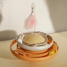 카르노 고양이 오뚝이 디스크볼 장난감 FREE, 오렌지, 1개