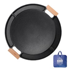 HOUSSEN 電磁爐適用多功能圓形不沾分格煎烤盤+手提收納包, 1套, 42厘米