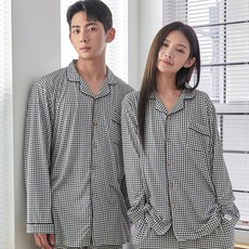 도씨 커플용 소프킨 깅엄체크 잠옷 2p 세트