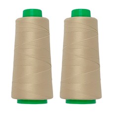 COTS 拷克/鎖邊/包縫用尼龍彈力線 2200m, 米色, 2個