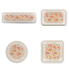 浴室花朵杯墊4件組 橘色, 1套, 綠色