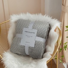 쉐어몰 헤링본 패턴 플란넬 극세사 담요