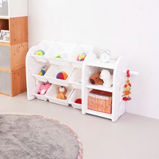 미루 유아용 초이스 3단 와이드 베이직 책장, 화이트, 1개