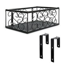 Market Plan 陽台鐵製花盆架, 1件, 黑色