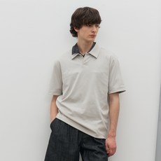 MIND BRIDGE 男士Supima POLO衫 MZTS3121, 淺灰色