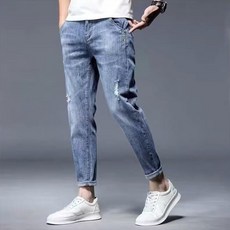 MarketA 男士時尚潮流破洞牛仔褲