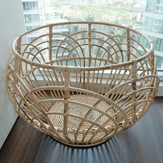Ratan Shop藤編圓形多功能藤編籃 50*50*36cm J052L, 天然, 1個