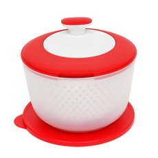 Tupperware 蔬菜旋轉脫水機, 白+紅, 1個