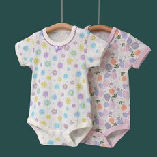 Bebeniz 迷你蕾絲圖案短袖套裝2件組