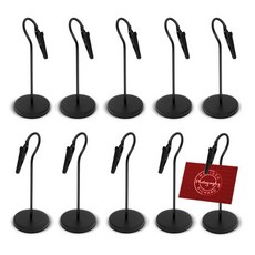 向下迷你便條夾 10入, 霧面黑