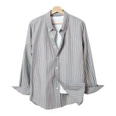 핫코드 남성용 버튼다운 스트라이프 긴팔 셔츠