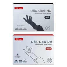 Saenghwaleulgeurida 乳膠手套 S號 白色 50入+S號 黑色 50入, 1套, 小(S)