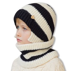 키즈트리 아동용 방한 보온 비니 + 목도리 세트 WS-006