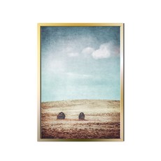 家與田野海報 + 鋁製相框組, 金色