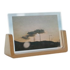 Lifesalim 迷你壓克力木製立式相框, 淺棕色, 1個