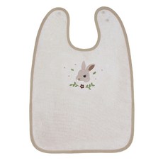 koongskoongs 森林小兔圖案可洗式防水圍兜, 米色