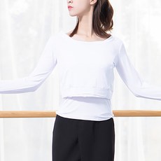 ILOVEFIT 女性羅紋領彩色長袖短版T恤 + 背心套裝