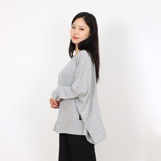 페이퍼먼츠 여성용 빅사이즈 가오리핏 라운드 라벨 캐주얼 티셔츠 13693